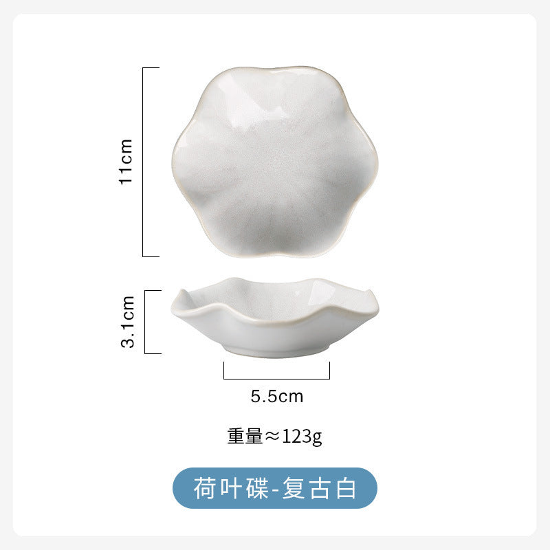 Japanese kiln-turned plate, ceramic snack plate, seasoning plate, restaurant hot pot sauce plate, sushi sauce plate, wholesale