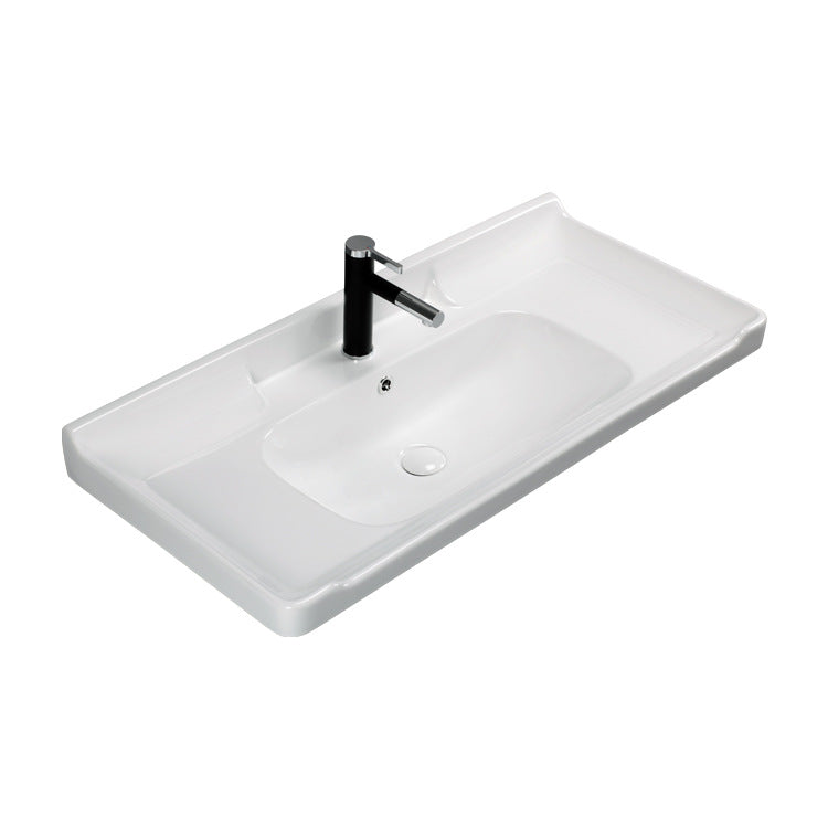 陶瓷台上盆卫生间浴室柜盆洗漱台盆陶瓷中边洗手盆小户单盆工程单