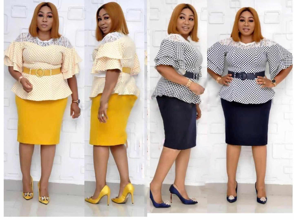 wholesale supplier for , , and african markets: plus-size women's polka dot lace patchwork pencil skirt dress