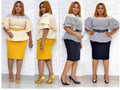 wholesale supplier for , , and african markets: plus-size women's polka dot lace patchwork pencil skirt dress