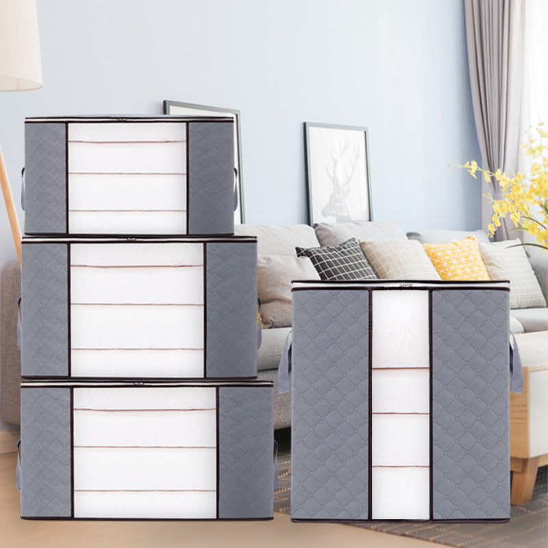 Quilt storage bag Non-woven bamboo charcoal clothing quilt bag Home finishing Dust-proof moving bag Wholesale