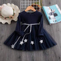 Korean style knitted mesh dress bow princess dress children's holiday dress - direct from the manufacturer