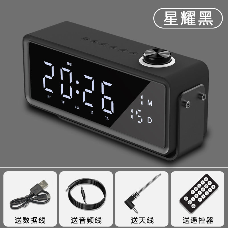 New arrival yuyunshi k5 alarm clock speaker wireless creative bedside smart speaker dual speaker subwoofer cross-border