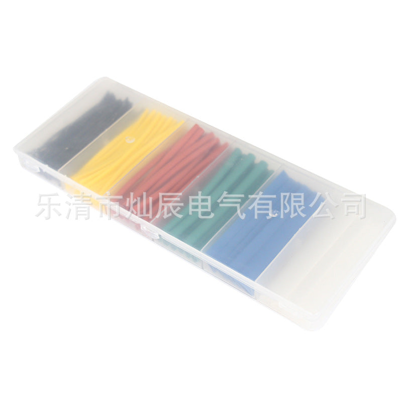 Cross-border manufacturers 100pcs heat shrinkable sleeve box, color, heat shrinkable tube, halogen-free flame retardant PE sleeve