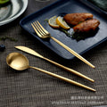 304 stainless steel western cutlery set - knife, fork, spoon, coffee spork, chopsticks, stirring spoon - steak 3-piece set - wholesale food grade