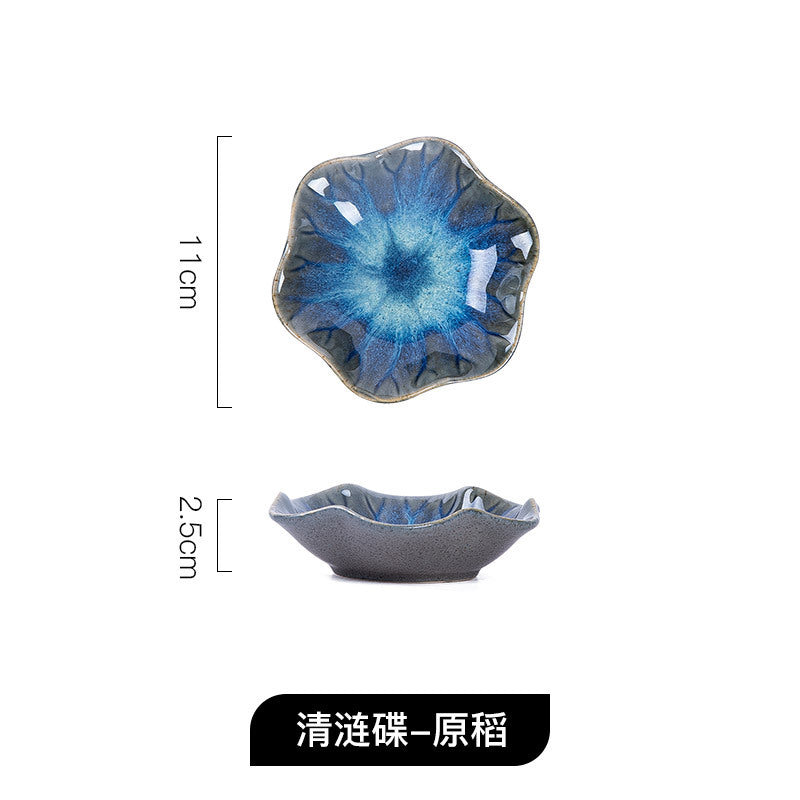 Japanese kiln-turned plate, ceramic snack plate, seasoning plate, restaurant hot pot sauce plate, sushi sauce plate, wholesale