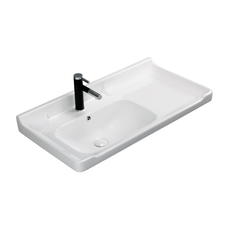 陶瓷台上盆卫生间浴室柜盆洗漱台盆陶瓷中边洗手盆小户单盆工程单