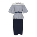wholesale supplier for , , and african markets: plus-size women's polka dot lace patchwork pencil skirt dress