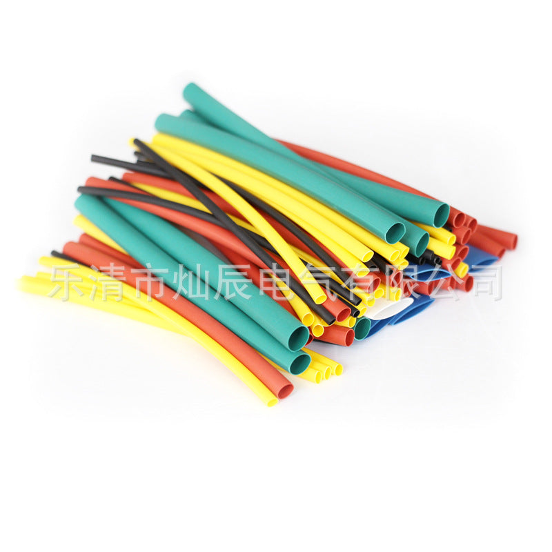 Cross-border manufacturers 100pcs heat shrinkable sleeve box, color, heat shrinkable tube, halogen-free flame retardant PE sleeve