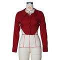 2020     european and american new women's blouse turn-down collar short shirt sexy women's clothing