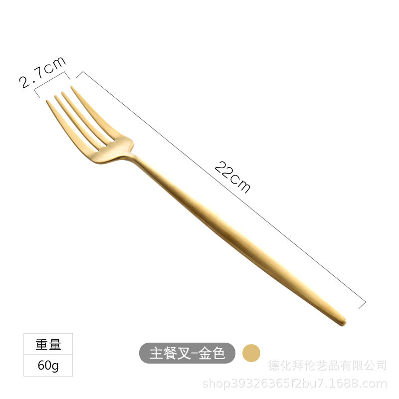 304 stainless steel western cutlery set - knife, fork, spoon, coffee spork, chopsticks, stirring spoon - steak 3-piece set - wholesale food grade