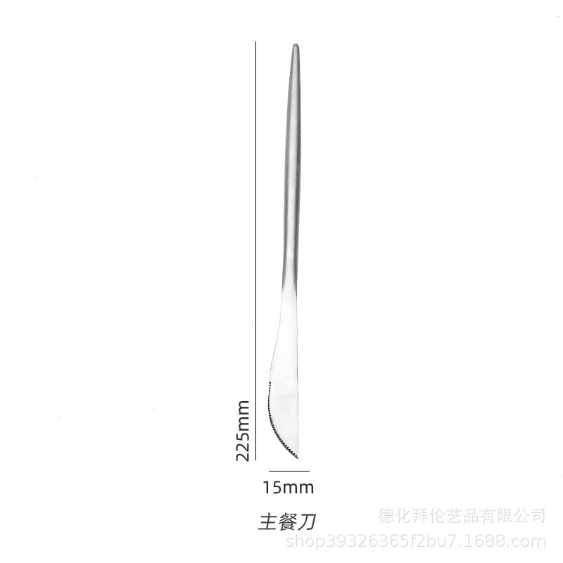 304 stainless steel western cutlery set - knife, fork, spoon, coffee spork, chopsticks, stirring spoon - steak 3-piece set - wholesale food grade