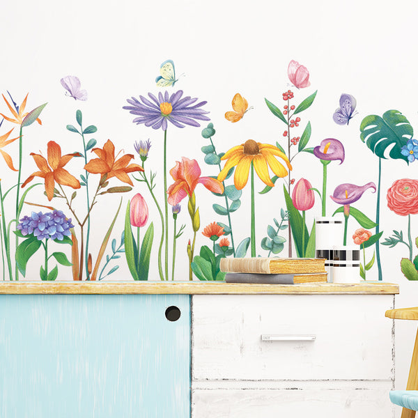 Wall sticker plant pastoral corner decoration sticker sticker skirting self-adhesive wallpaper INS small fresh literary wall