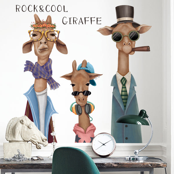 Removable wall sticker giraffe Oufeng personality creative funny wall decorative sticker painting self-adhesive waterproof simple