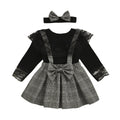 2020 spring/summer trendy european and american style matching outfit for boys and girls: plaid overalls with lace trim skirt pants - sister and brother set - cross-border supply