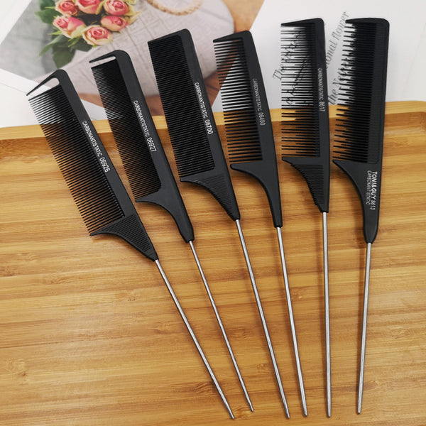 Pointed tail dense tooth comb, special hair styling comb for makeup artist, hair stylist pushes corrugated hair pick and distributes hair comb