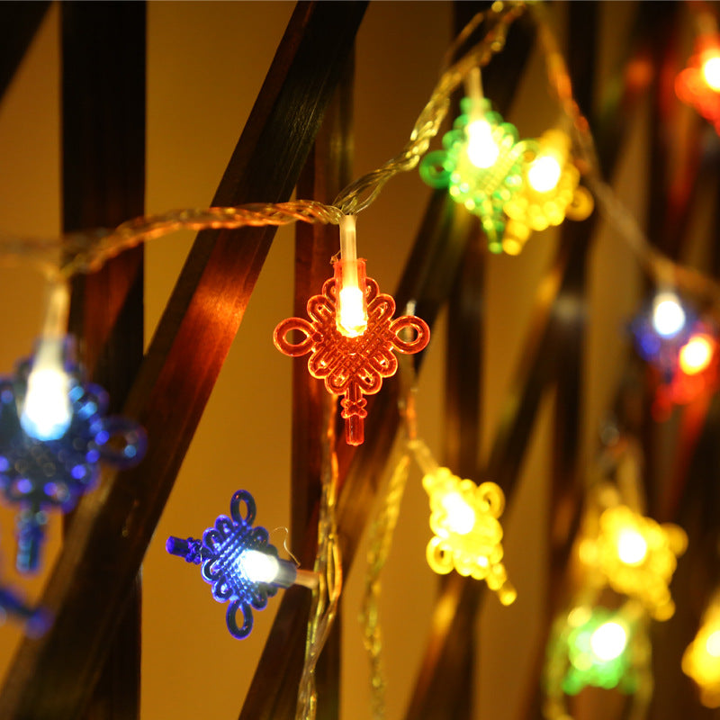 Factory led Chinese knot flash light Spring Festival Lantern Festival lantern room string light small red lantern pendant wedding room decoration light