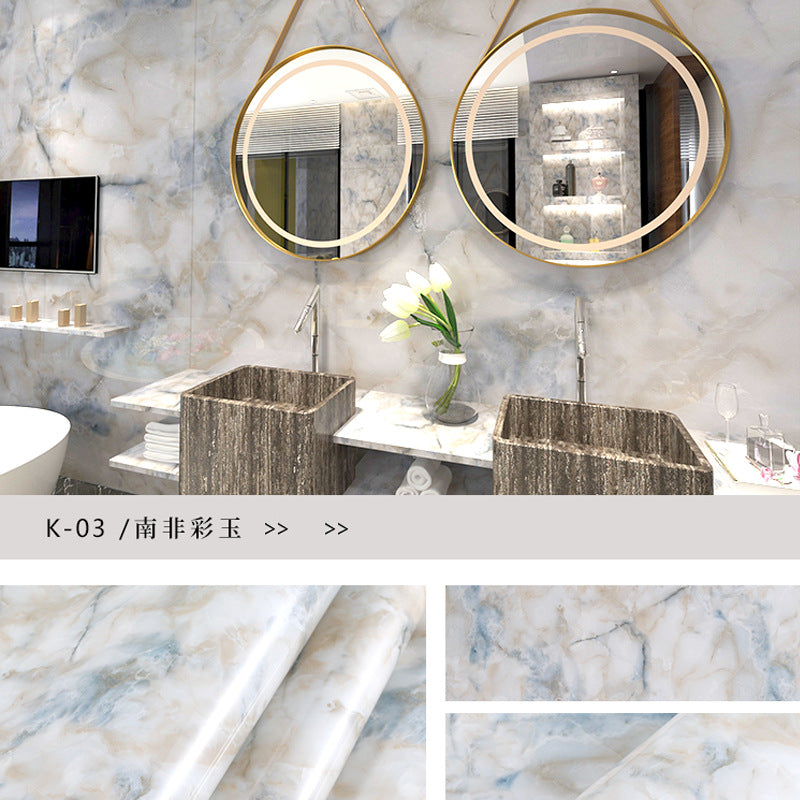 Cross-border marble wallpaper self-adhesive kitchen oil-proof sticker stove desktop waterproof tile wallpaper furniture renovation