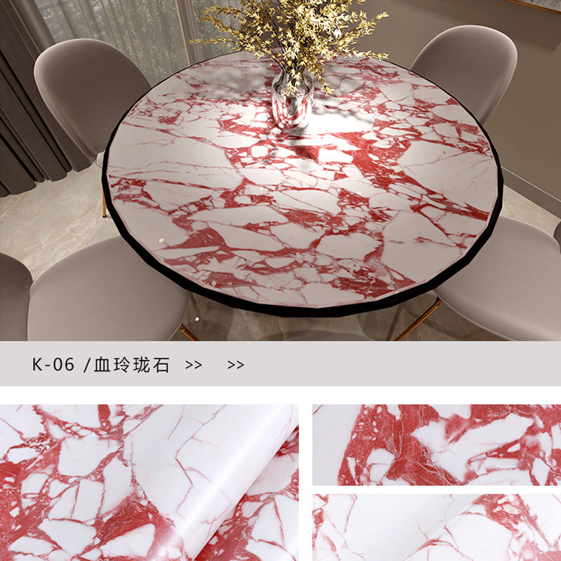 Cross-border marble wallpaper self-adhesive kitchen oil-proof sticker stove desktop waterproof tile wallpaper furniture renovation