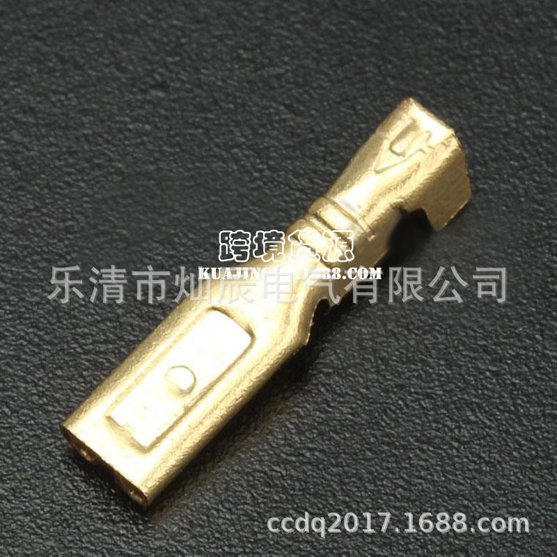 supply 100 pairs of gold terminals 2.8mm plug spring terminal sheath bag, cold pressed terminal wholesale