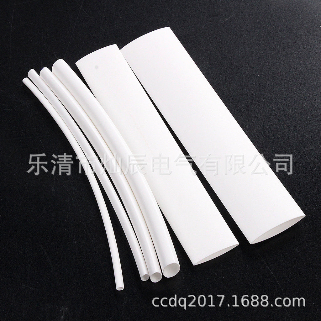 Cross-border e-commerce, heat shrinkable tube boxed 100PCS white, halogen-free flame retardant sleeve, factory direct sales