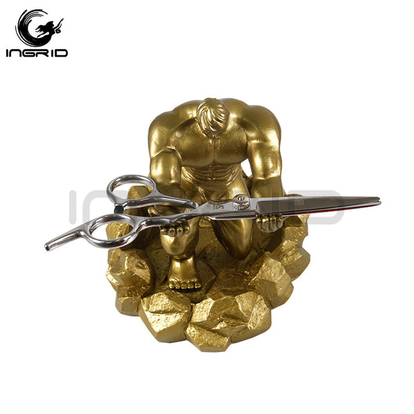 Ingrid Manufacturer Gold Resin Craft Desktop Creative Ornament Display Daily Scissors Storage Scissors Shelf