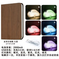 wooden creative foldable book lamp usb wood grain leather colorful page turning night light supports dropshipping