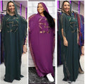 supply  african plus size women's clothing hot diamond chiffon bat sleeve hoodie dress