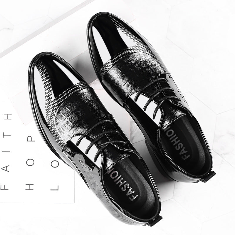 Men's leather dress shoes - new business formal shoes, plus sizes available, lace-up wedding shoes, versatile casual shoes, dropshipping available