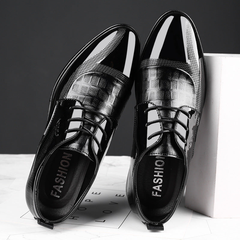 Men's leather dress shoes - new business formal shoes, plus sizes available, lace-up wedding shoes, versatile casual shoes, dropshipping available
