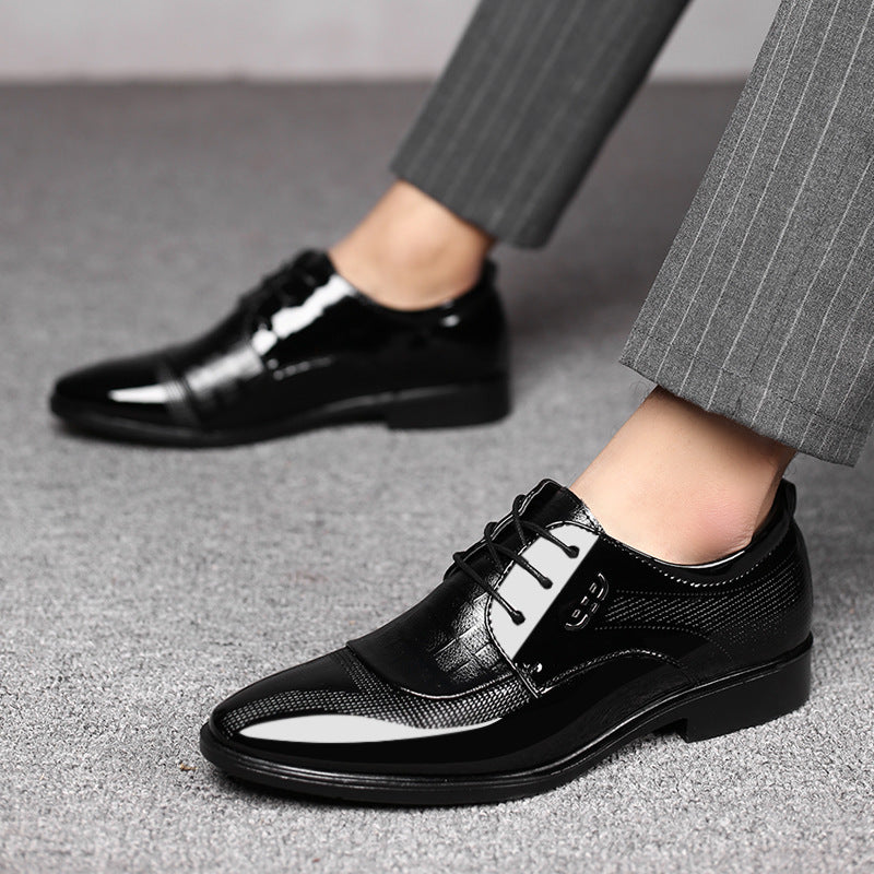 Men's leather dress shoes - new business formal shoes, plus sizes available, lace-up wedding shoes, versatile casual shoes, dropshipping available