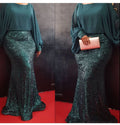 cross-border sourcing:  plus size african women's sequin chiffon christmas party evening gown dress