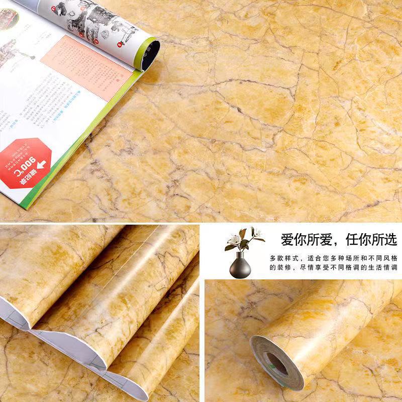 Cross-border marble wallpaper self-adhesive kitchen oil-proof sticker stove desktop waterproof tile wallpaper furniture renovation