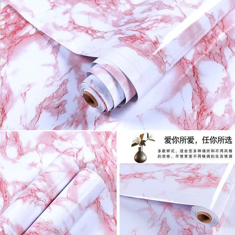 Cross-border marble wallpaper self-adhesive kitchen oil-proof sticker stove desktop waterproof tile wallpaper furniture renovation
