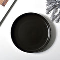 Creative matte black and white ceramic dinnerware set - plates, dishes, trays - perfect for home use, breakfast, cakes, western cuisine, and steak