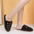 New winter large pearl cotton slippers women's warm thick sole home couple fashion home furry slippers winter men