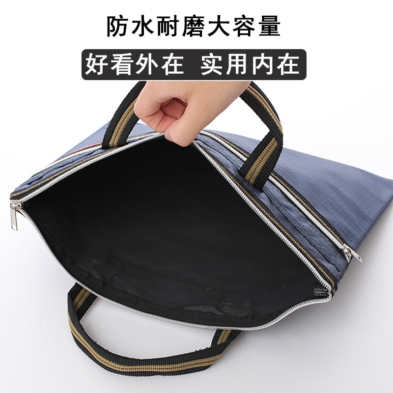 Portable football pattern document bag conference training bag business document bag oxford canvas information storage bag printing