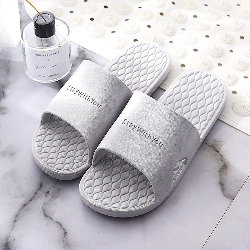 New women's summer slippers indoor home bathroom men's slippers couple home anti-slip soft sole cool bathroom anti-slip