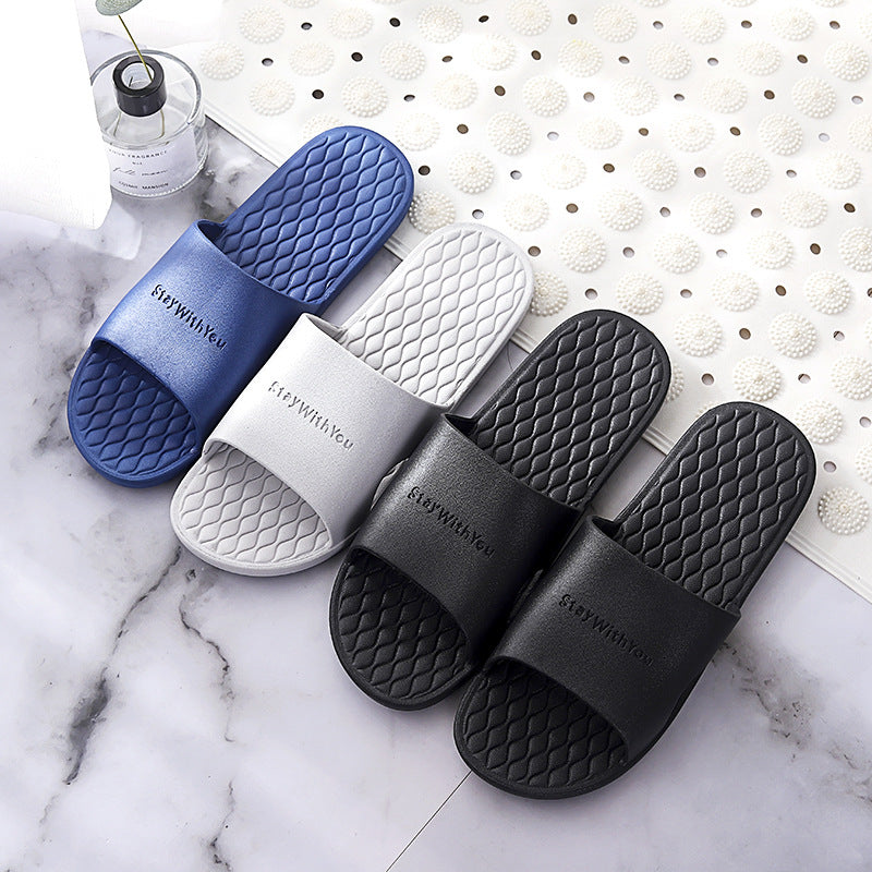 New women's summer slippers indoor home bathroom men's slippers couple home anti-slip soft sole cool bathroom anti-slip