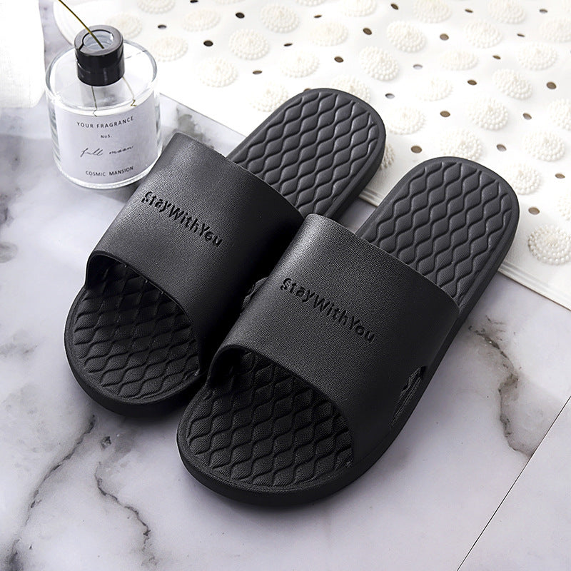 New women's summer slippers indoor home bathroom men's slippers couple home anti-slip soft sole cool bathroom anti-slip