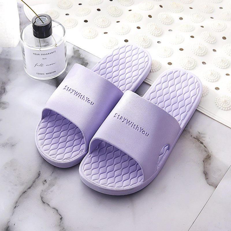 New women's summer slippers indoor home bathroom men's slippers couple home anti-slip soft sole cool bathroom anti-slip