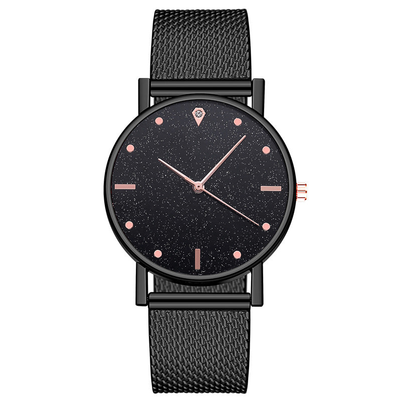 Factory direct wholesale women's silicone strap quartz watch - starry sky design, fashionable business casual trend watch
