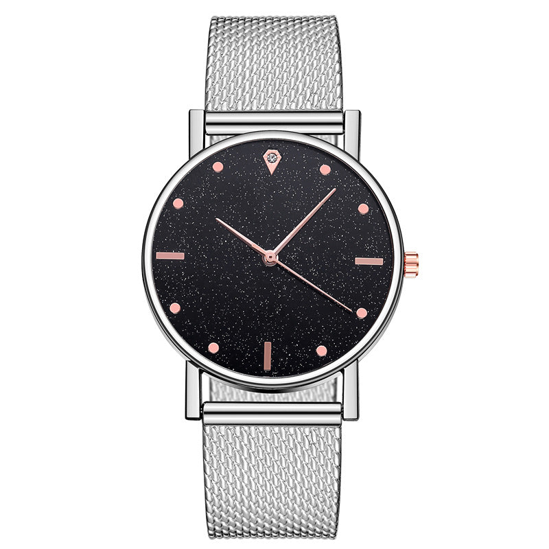 Factory direct wholesale women's silicone strap quartz watch - starry sky design, fashionable business casual trend watch