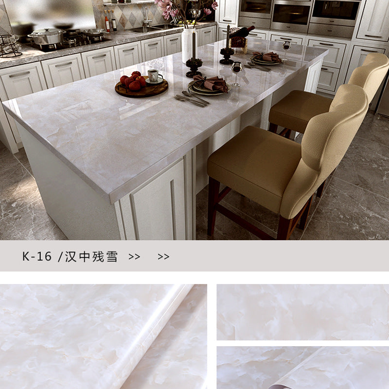 Cross-border marble wallpaper self-adhesive kitchen oil-proof sticker stove desktop waterproof tile wallpaper furniture renovation