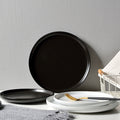 Creative matte black and white ceramic dinnerware set - plates, dishes, trays - perfect for home use, breakfast, cakes, western cuisine, and steak