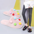 Women's fall/winter cotton slippers - cute plush, home & leisure, candy colors, fleece-lined, extra thick, full coverage, warm & cozy slippers