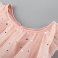 Hot-selling girls' star mesh gradient dress for foreign trade, featuring a cartoon my little pony print princess dress, and comes with a unicorn headband