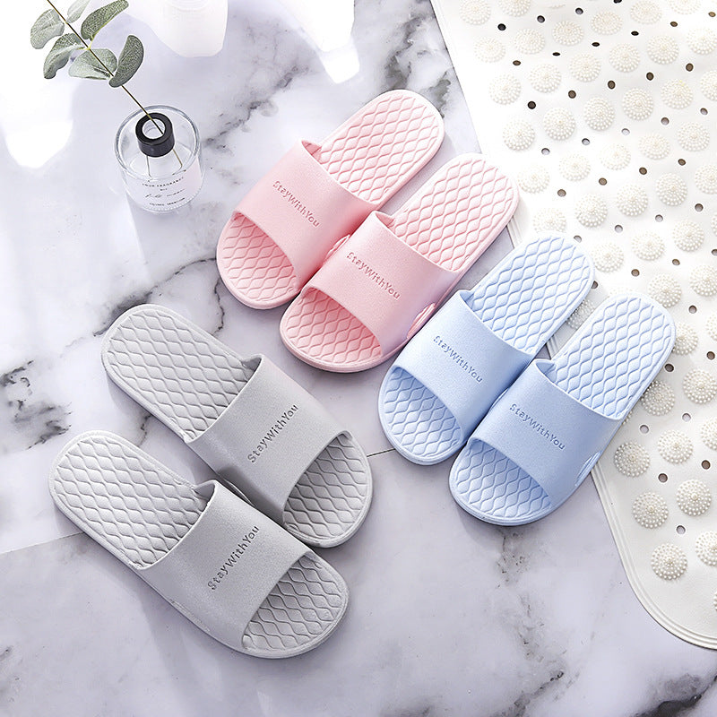 New women's summer slippers indoor home bathroom men's slippers couple home anti-slip soft sole cool bathroom anti-slip