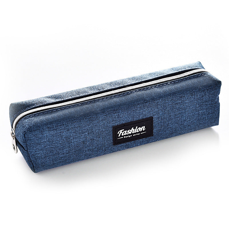 Simple student pencil case canvas large capacity, solid color pencil storage bag, factory direct sales of primary school students stationery box