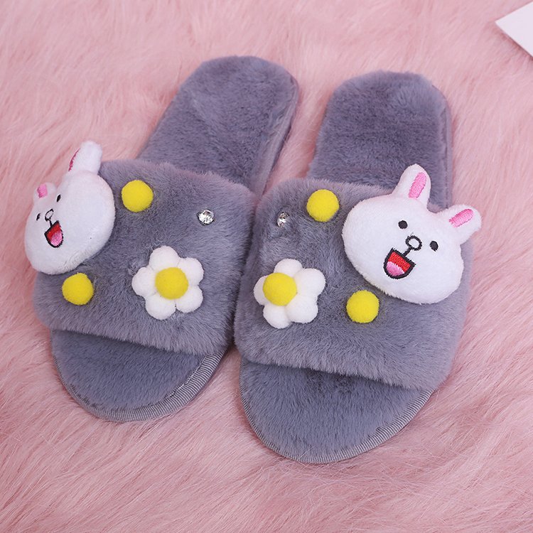 Women's plush cotton slippers - fuzzy clogs for home, new autumn/winter fashion slippers, wholesale